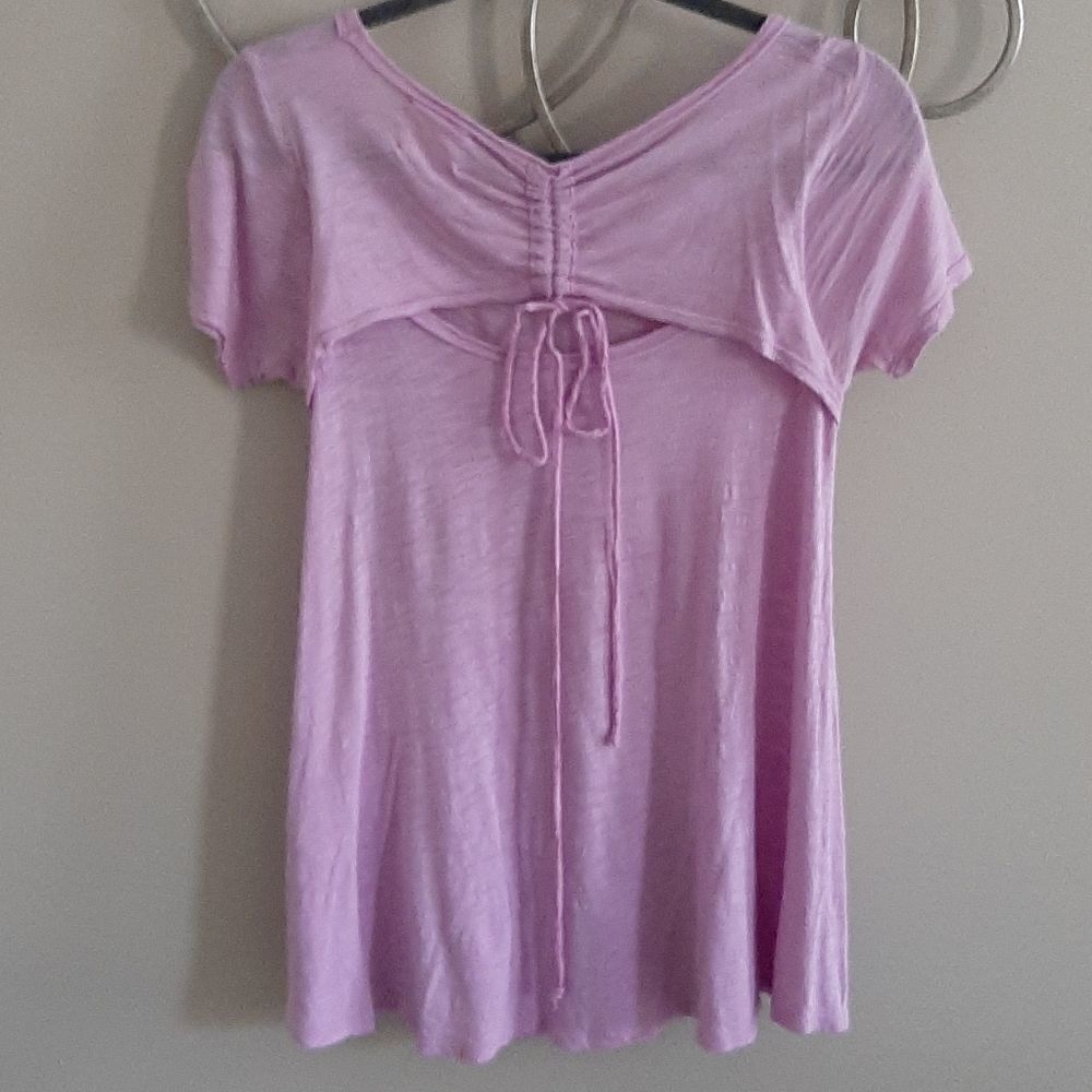 Anthropologie lavender bow top